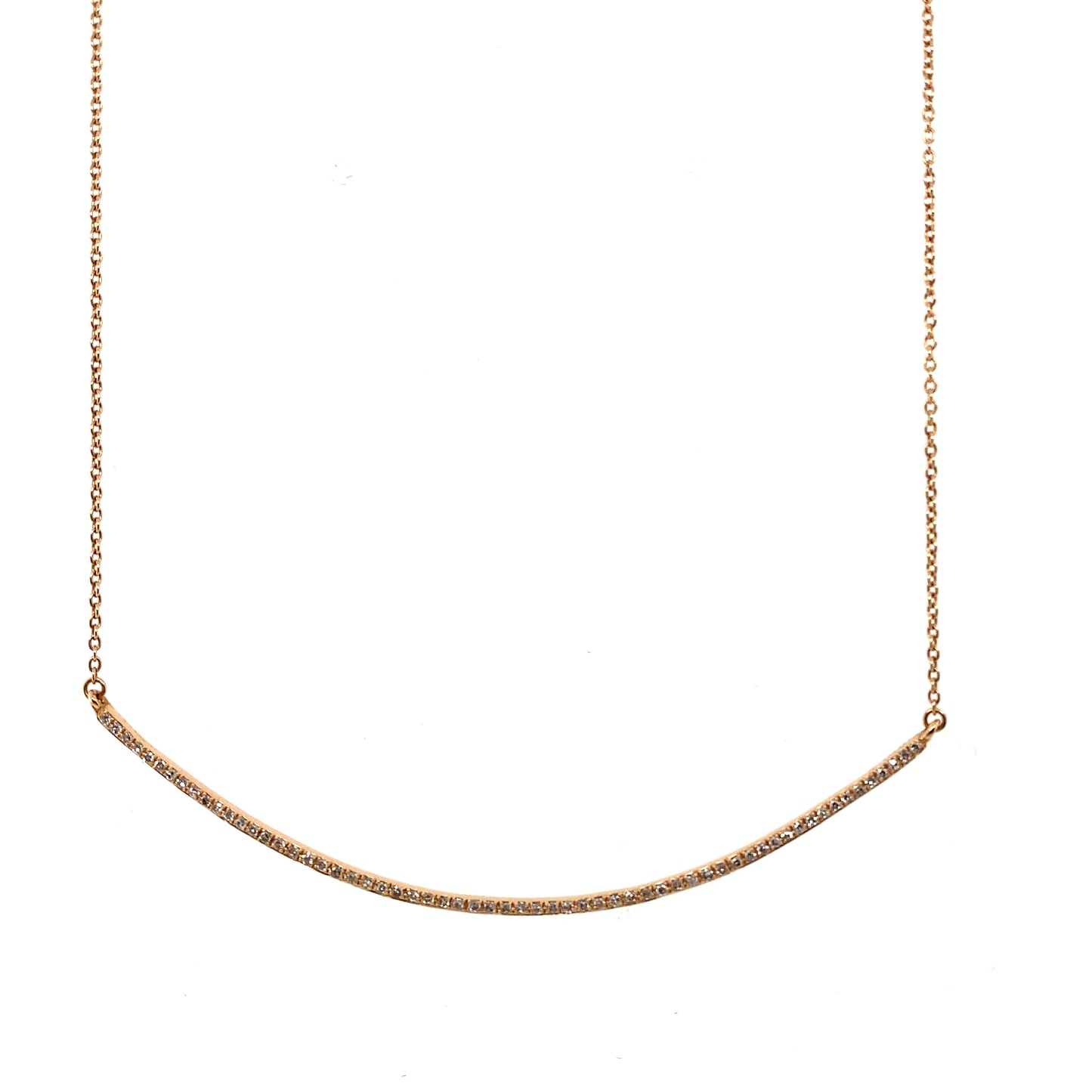 Diamond & Gold Scooped Bar Necklace