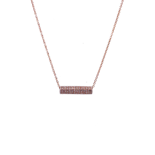 Diamond & Rose Gold Bar Necklace