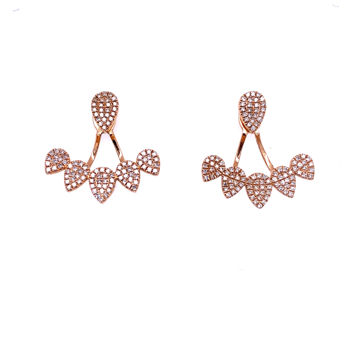 Rose Gold & Diamond Pear Shaped Earring