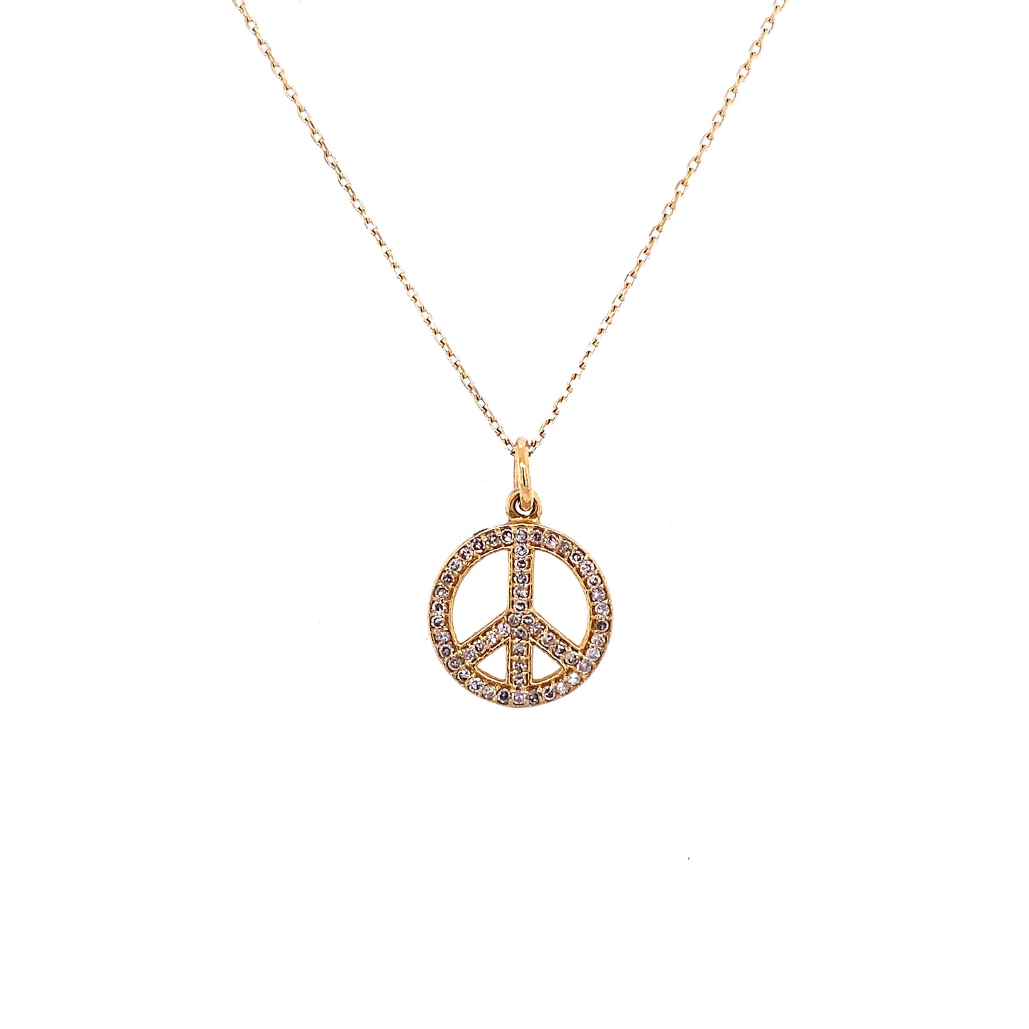 Gold & Diamond Peace Necklace