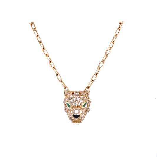 Gold & Diamond Tiger Necklace