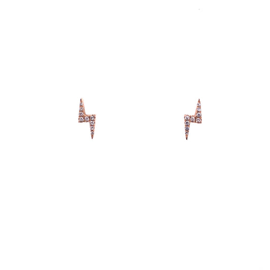 Rose Gold & Diamond Lightning Stud Earring