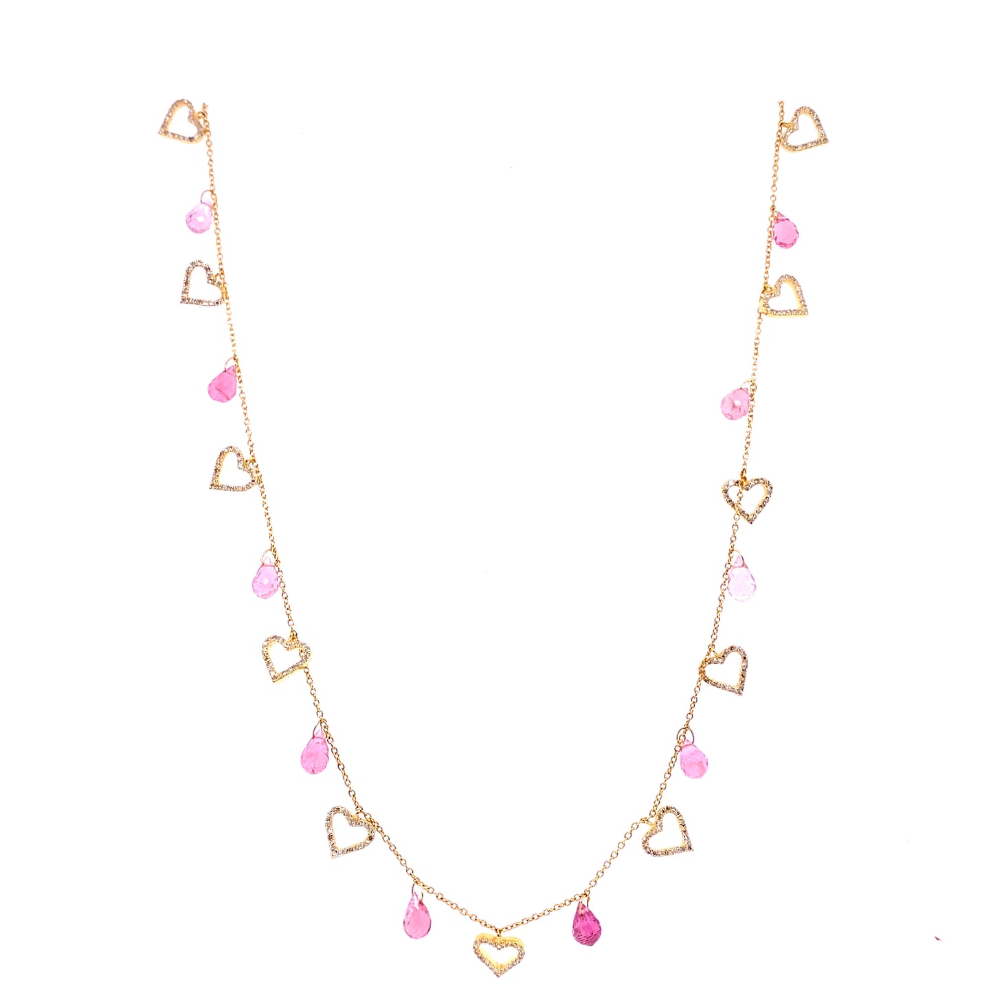 Gold & Diamond Tourmaline Heart Necklace