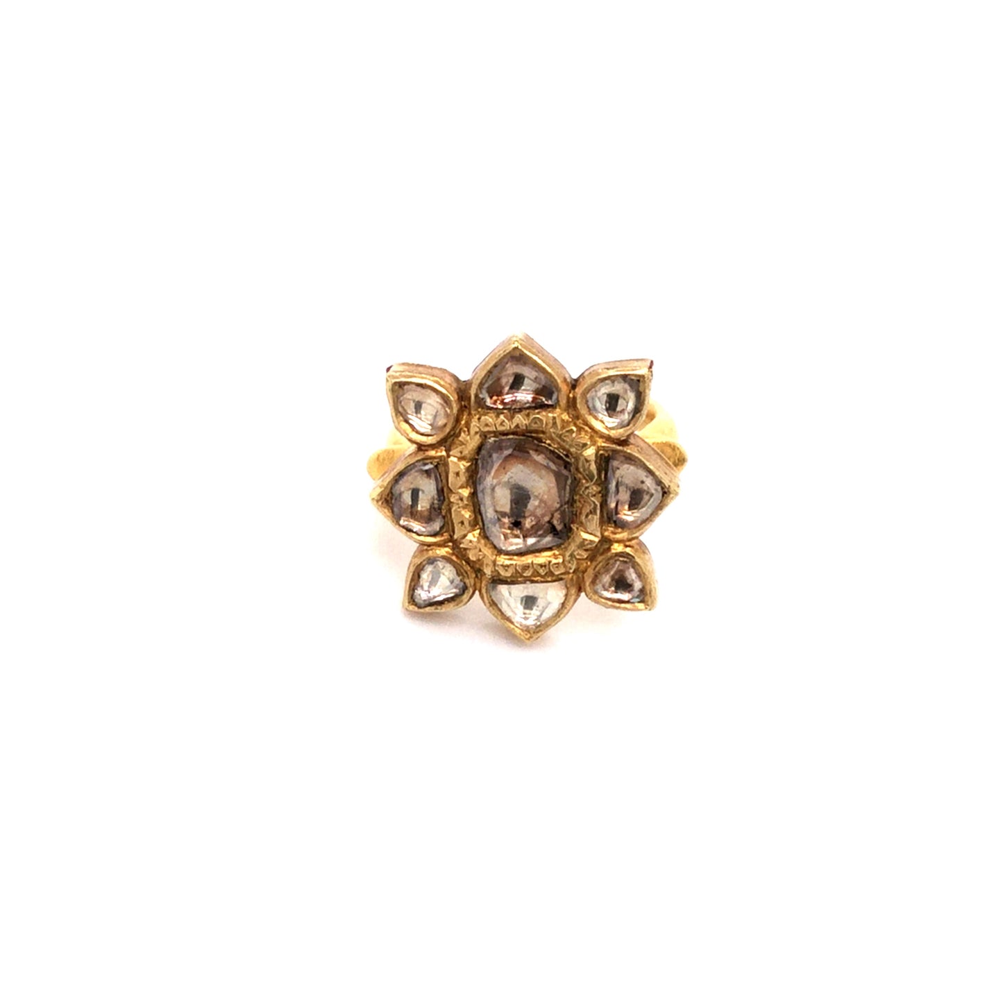 Gold & Diamond Flower Ring