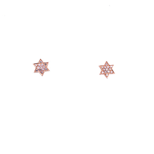 Rose Gold & Diamond Star Earrings