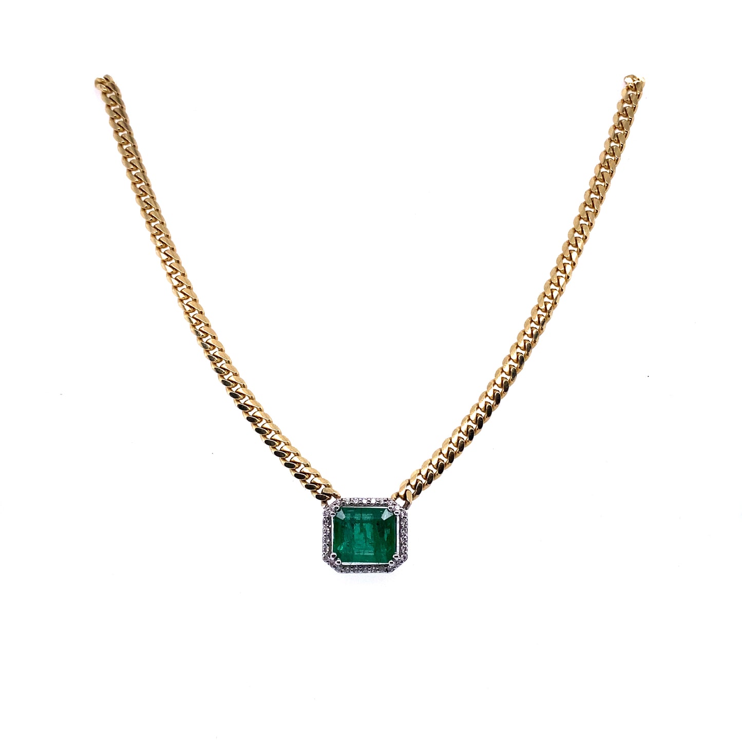 Emerald Diamond & Gold Necklace