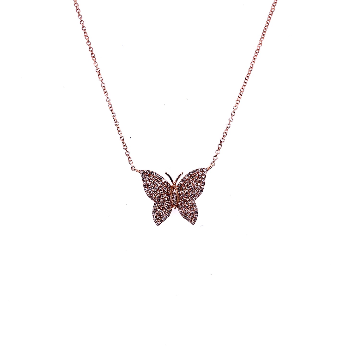 Gold & Diamond Butterfly Necklace