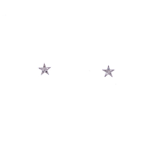 White Gold & Diamond Star Earring