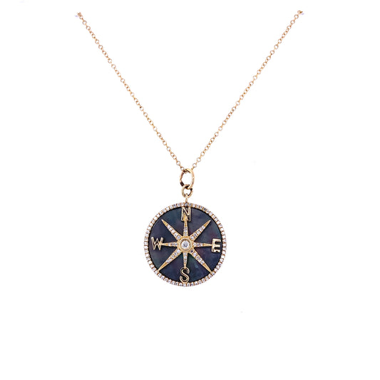 Gold & Diamond Compass Necklace