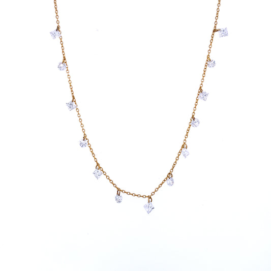 Gold & Diamond Station Necklace