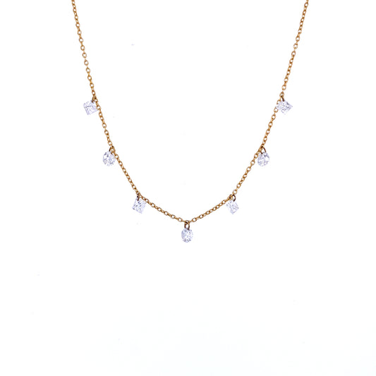 Gold & Diamond Station Necklace