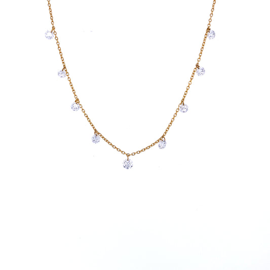 Gold & Diamond Station Necklace