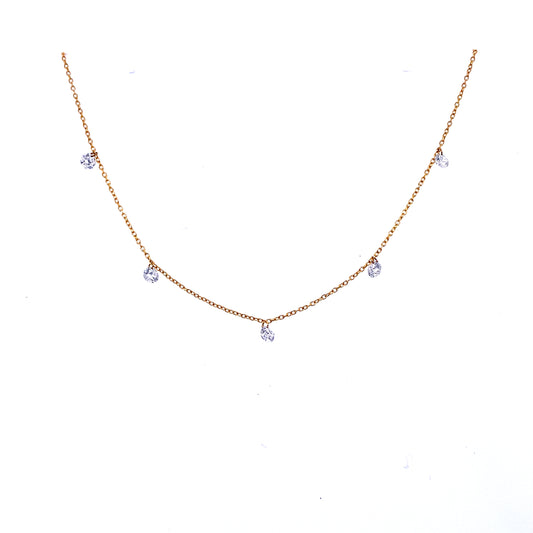 Gold & Diamond Station Necklace