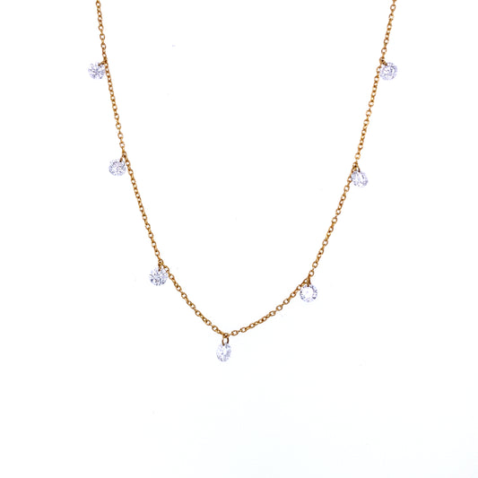 Gold & Diamond Station Necklace