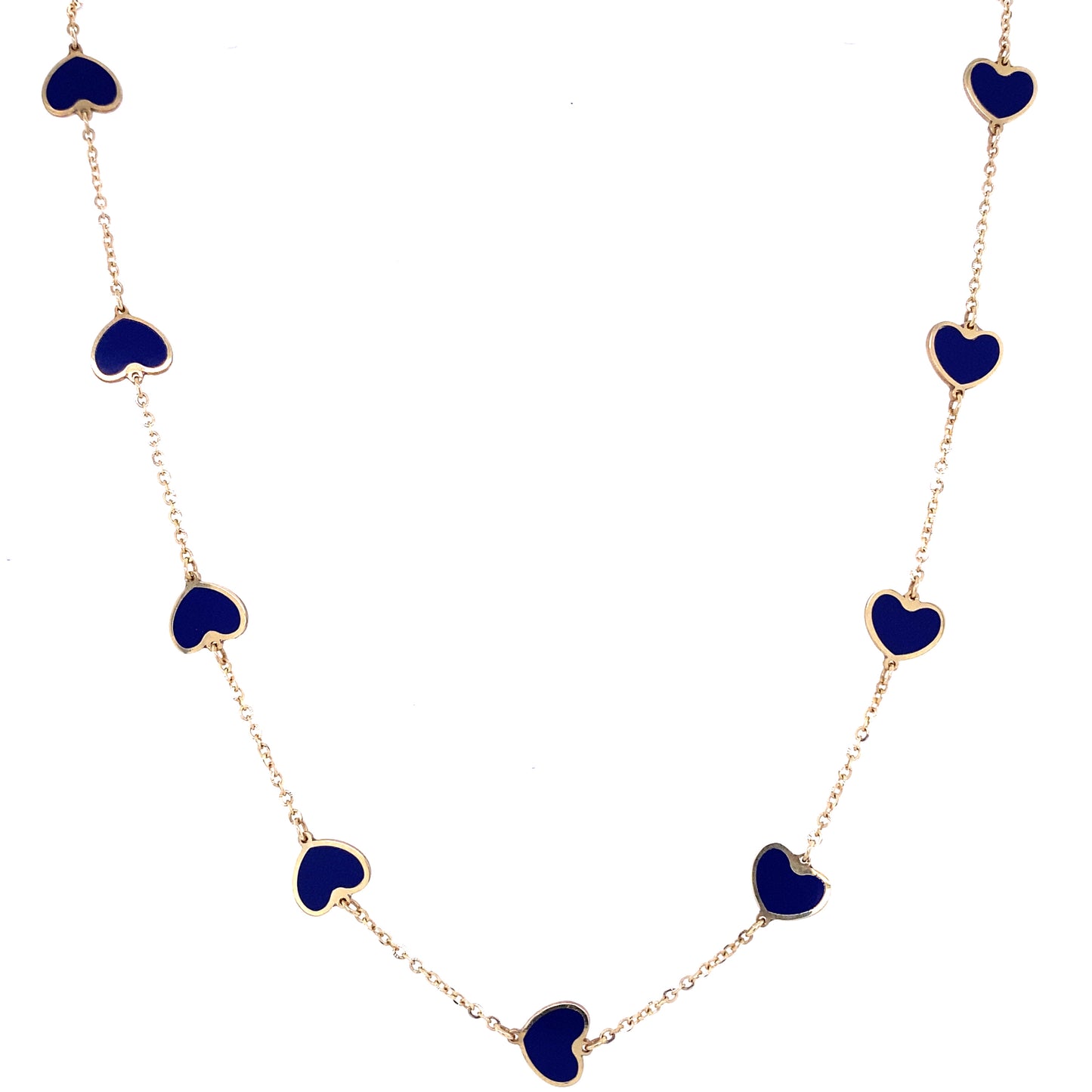 Gold Lapis Heart Necklace