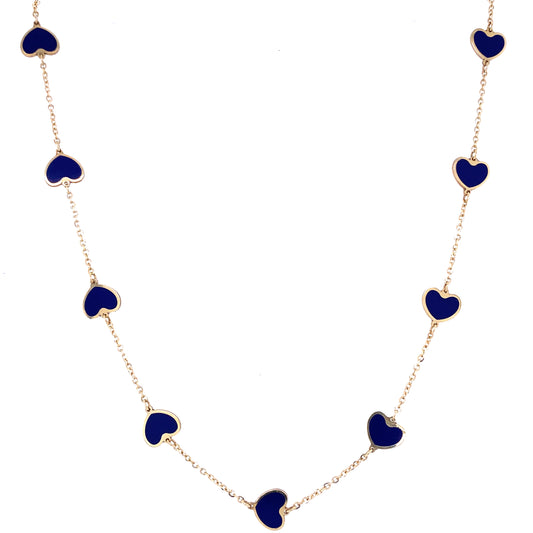 Gold Lapis Lazuli Heart Necklace
