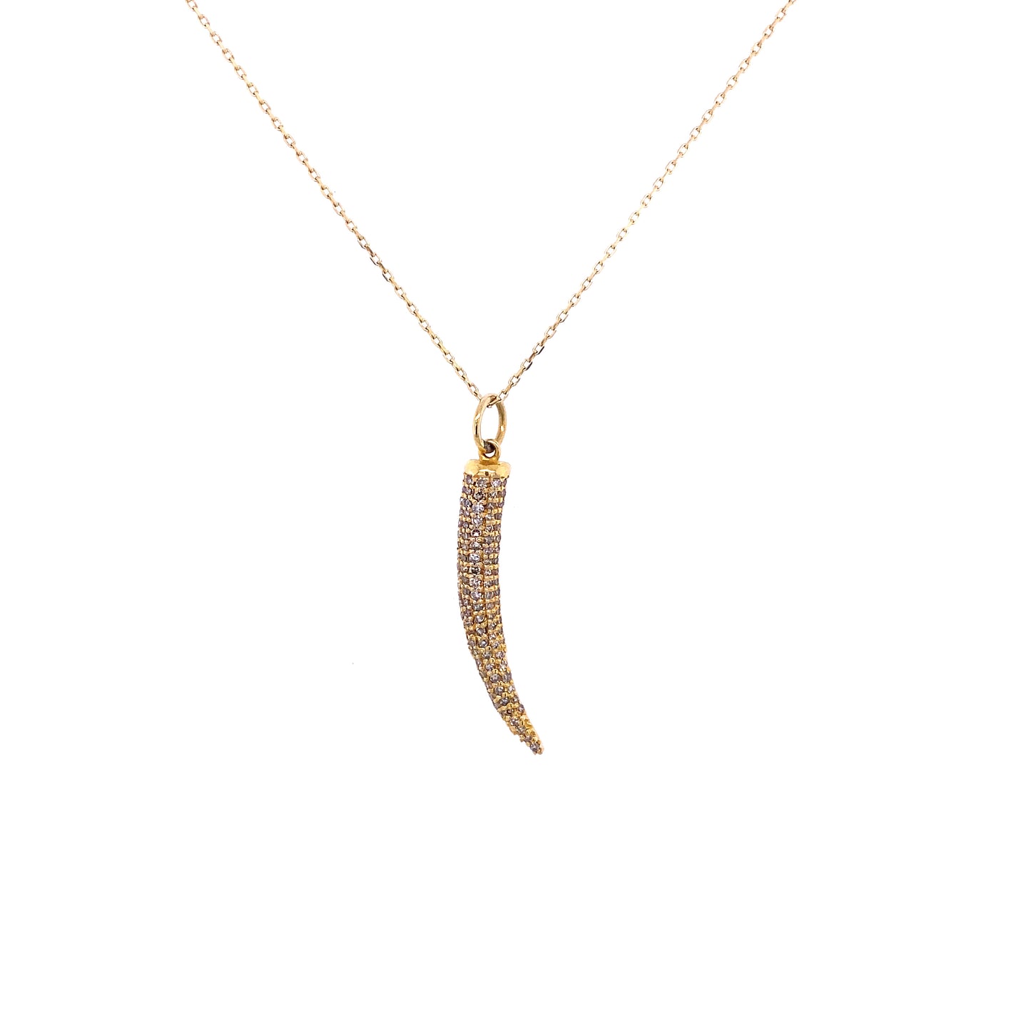 Gold & Diamond Horn Necklace