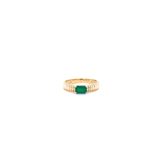 Gold Rectangle Emerald Ring
