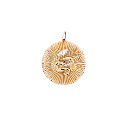 Gold & Diamond Snake Pendant