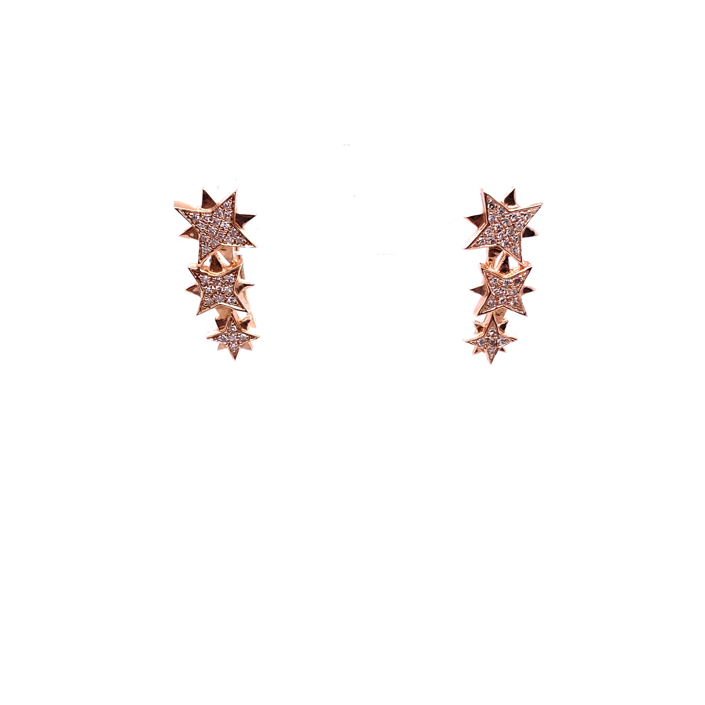 Gold & Diamond Star Earrings