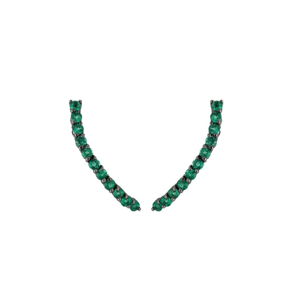 Black Rhodium & Emerald Earring