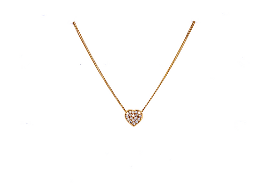 Gold & Diamond Small Heart Necklace