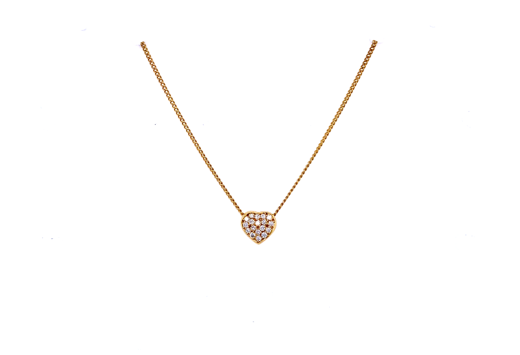 Diamond & Gold Small Heart Necklace