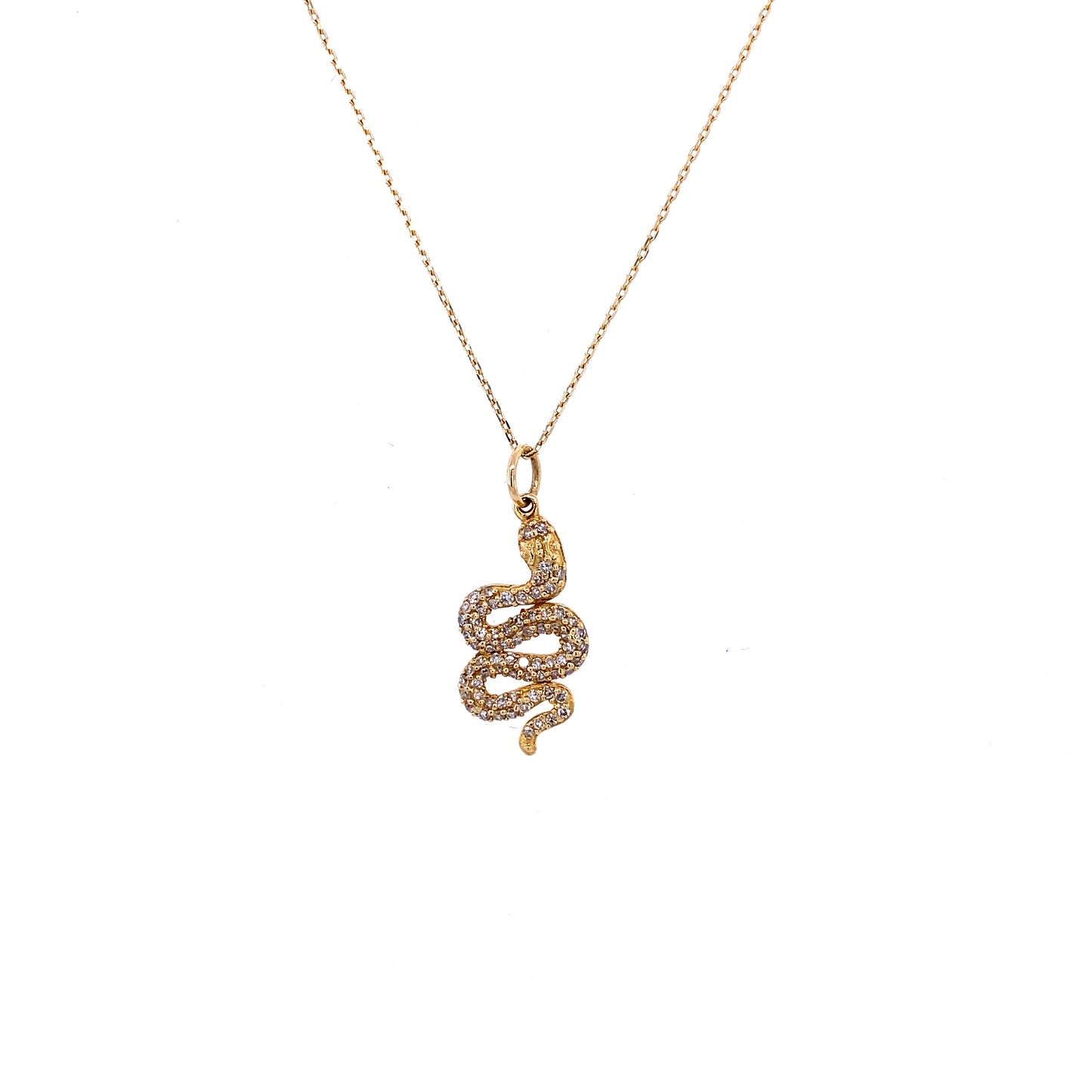 Gold & Diamond Snake Necklace