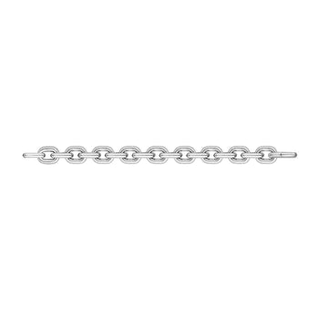 Chain Bracelet with White Rhodium Plated Silver