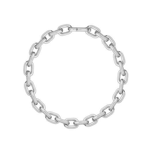 Small Chain Necklace in White Rhodium